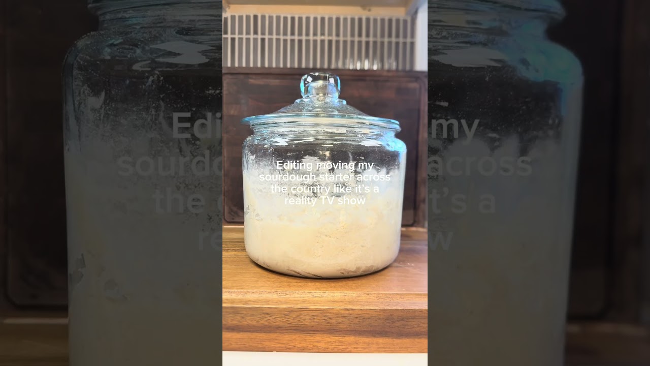 Монтаж видео, где мы перевозим закваску для хлеба через всю страну, словно в реалити-шоу 