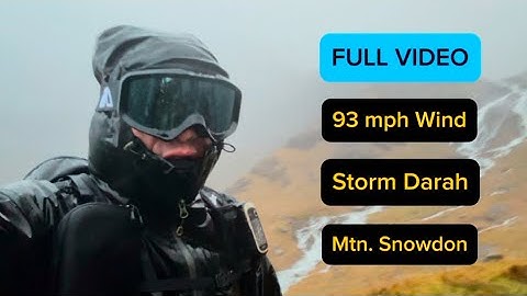 Barely Surviving 93 mph Mountain Winds. FULL VIDEO. Storm Darragh. Mtn Snowdon @SuperScrambles.