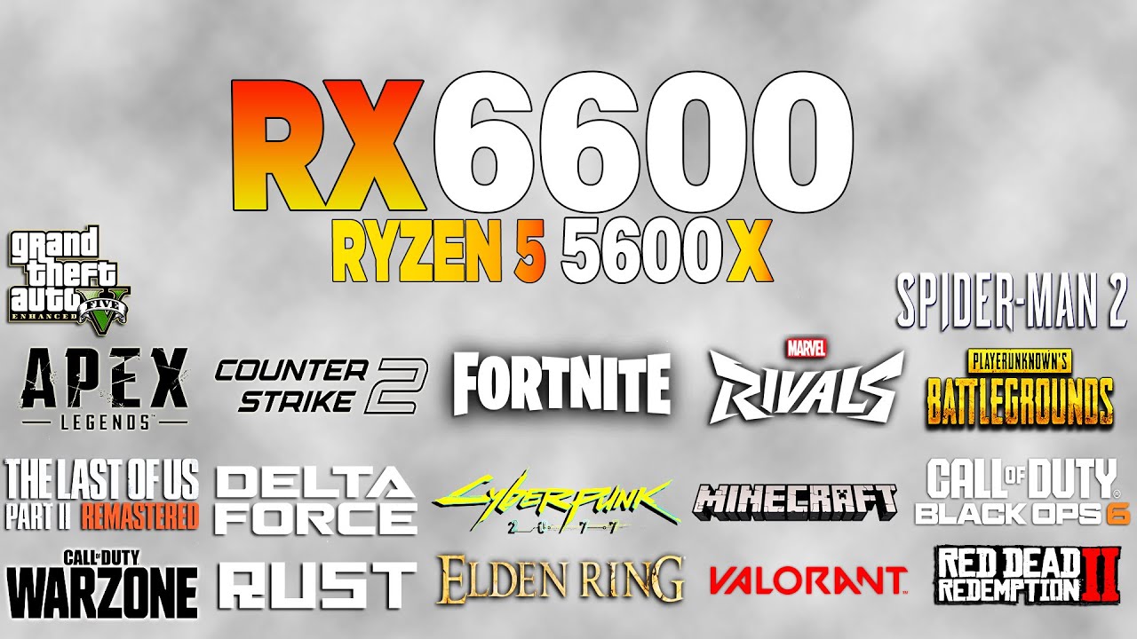 RX 6600 + Ryzen 5 5600x - Test in 18 Games - YouTube
