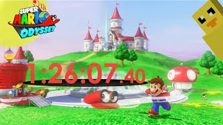 My First Super Mario Odyssey Any% Speedrun in 1:26:07.40