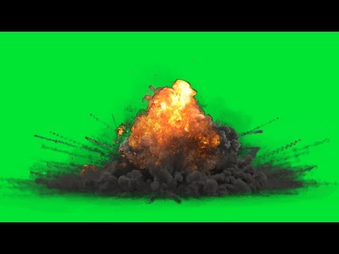 Massive Explosion on Green Screen + Alpha Channel | 1080p