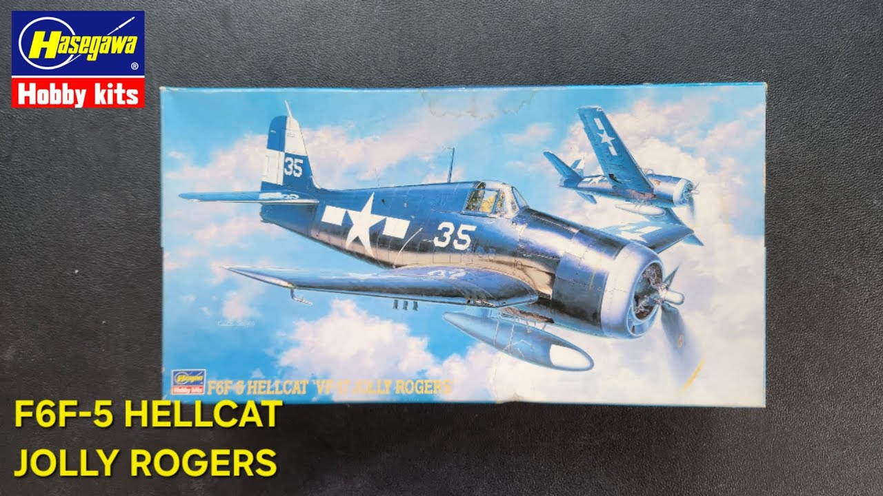 Hasegawa 1/48 F6F-5 Hellcat VF-17 Jolly Rogers Unboxing | Classic