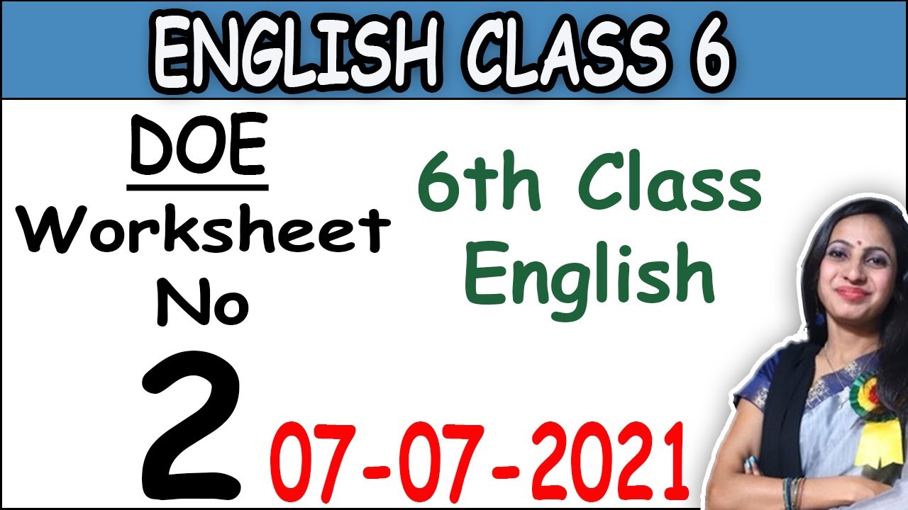 Class 6 English Worksheet 2