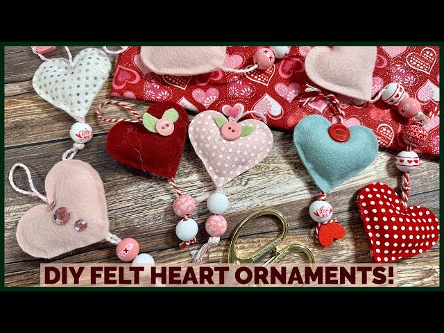 DIY Felt Heart Ornaments! 