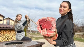 Запеченный Костный Мозг с Непередаваемо Нежный Говяжьим Мясом из Печи