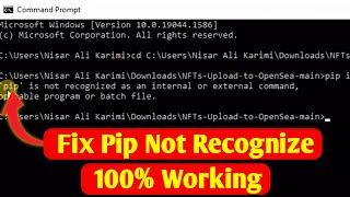 how to fix pip is not recognized as an internal or external command | python error