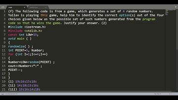 random() Function Problem 3 || CBSE Class 12 Computer Science