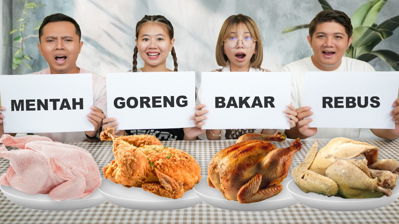 TANTANGAN MAKAN MENTAH, GORENG, BAKAR DAN REBUS!!
