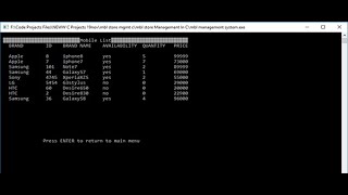 MOBILE STORE MANAGEMENT SYSTEM IN C PROGRAMMING WITH SOURCE CODE