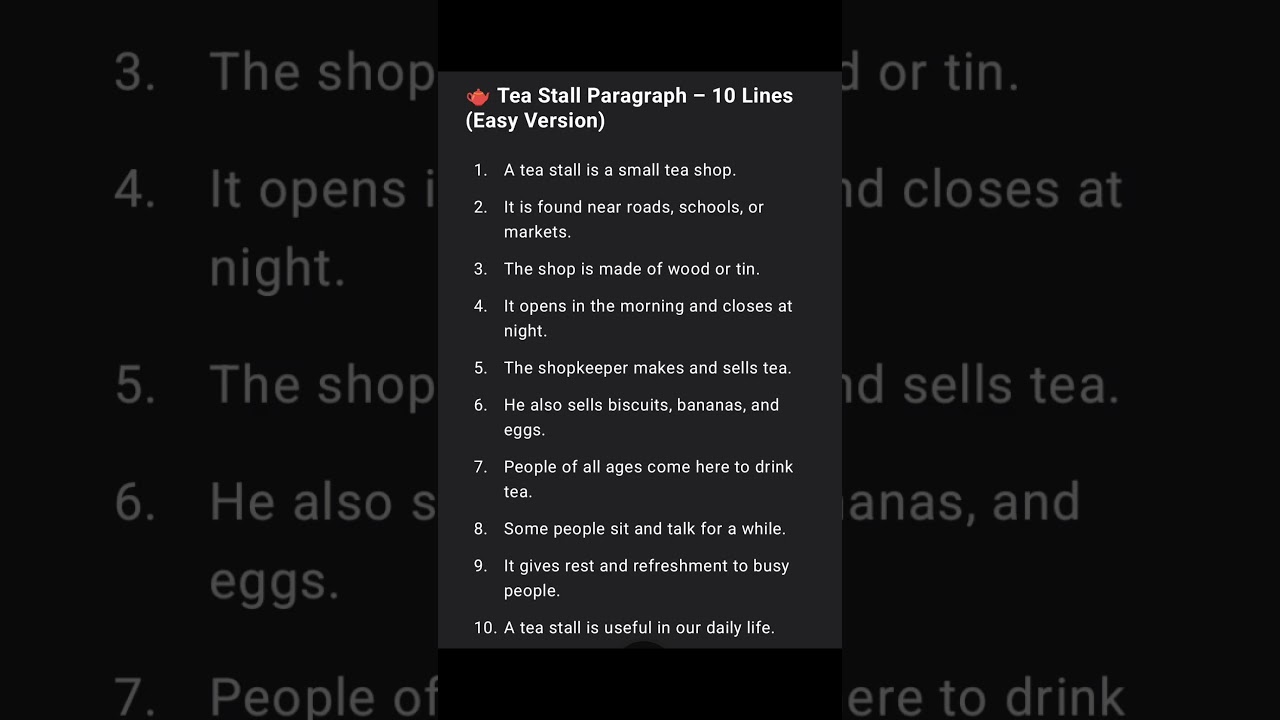 A tea stall paragraph |Shorts