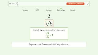 Simplify sqrt(9/5) - Square Root of a Fraction | Tiger Algebra Solver