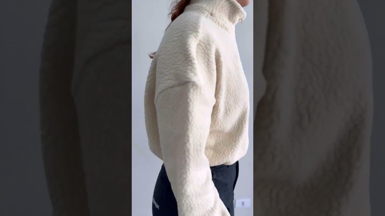 Moletom Cropped Baw Sherpa Half Off White