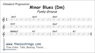 Minor blues backing track (dm) - 10 funky groove