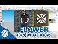 SketchUp 2021 | How to 3D Model Concrete Block Flower
