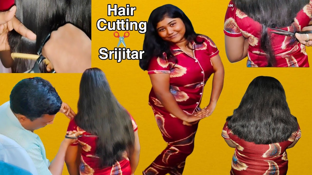 Srijitar pujor age hair cutting✂️kore abar look change hoa gelo