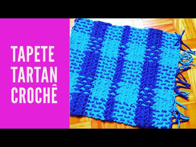 COMO FAZER TAPETE XADREZ ESCOCÊS EM CROCHE COM A TECNICA TARTAN MARLY  THIBES 