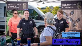 Sarah Paisley FY25 Budget Hearings Fairfax County April 16, 2024