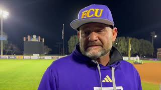 ECU Baseball Coach Cliff Godwin after a home loss to UNC