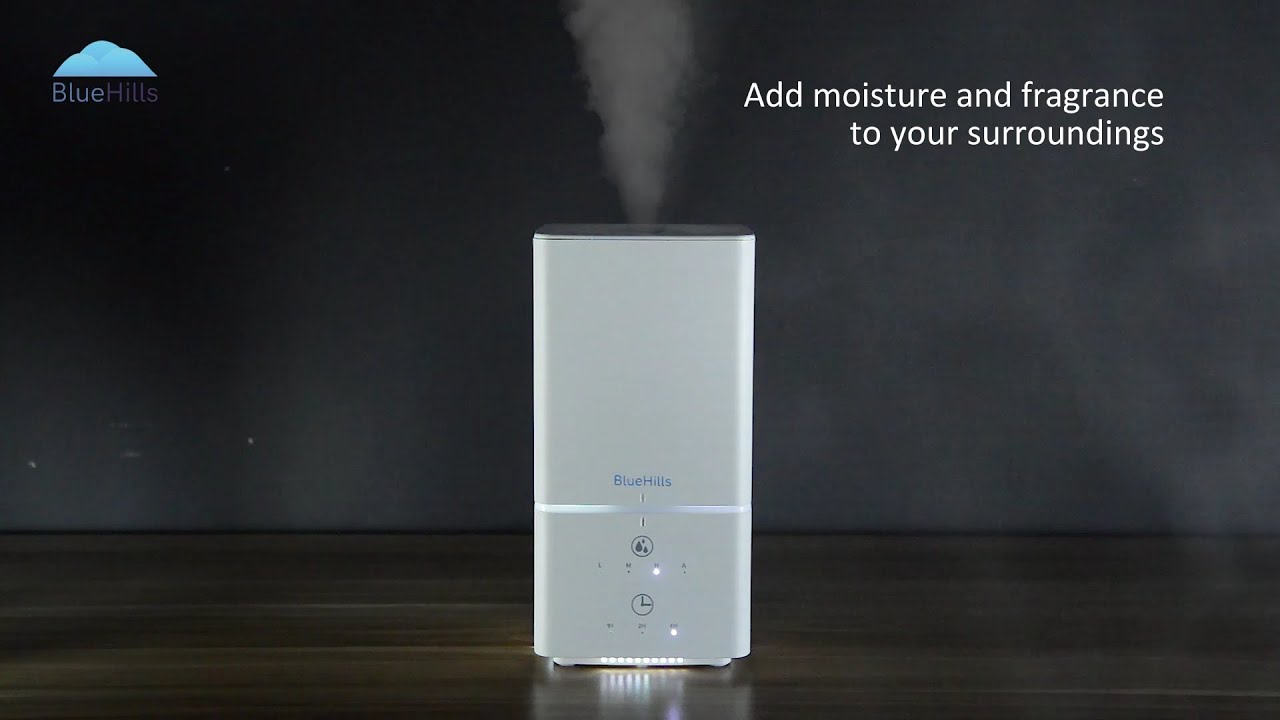 Modern White Soft Glow Essential Oil Aroma Diffuser for Large Space |Top Fill | BlueHills