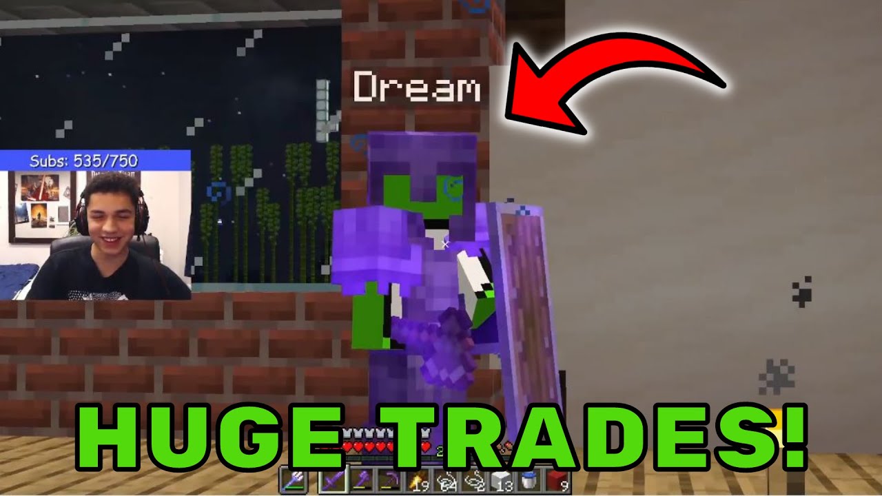 ERYN MASSIVE TRADES WITH DREAM ON THE DREAM SMP STREAM!! LORE? - YouTube
