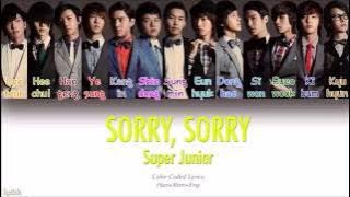 Super Junior (슈퍼주니어) – SORRY, SORRY (Color Coded Lyrics) [Han/Rom/Eng]