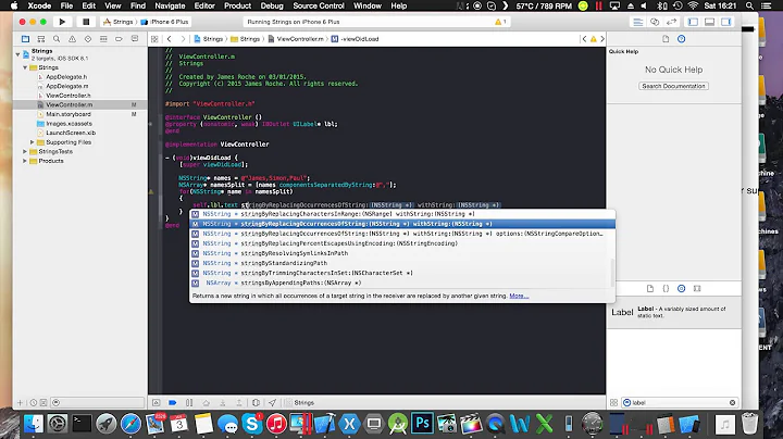 Working with Strings - Objective-C - xCode 6.1