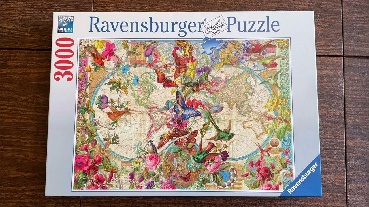 Ravensburger 3000 Piece Puzzle Flora & Fauna World Map Part 1 - YouTube