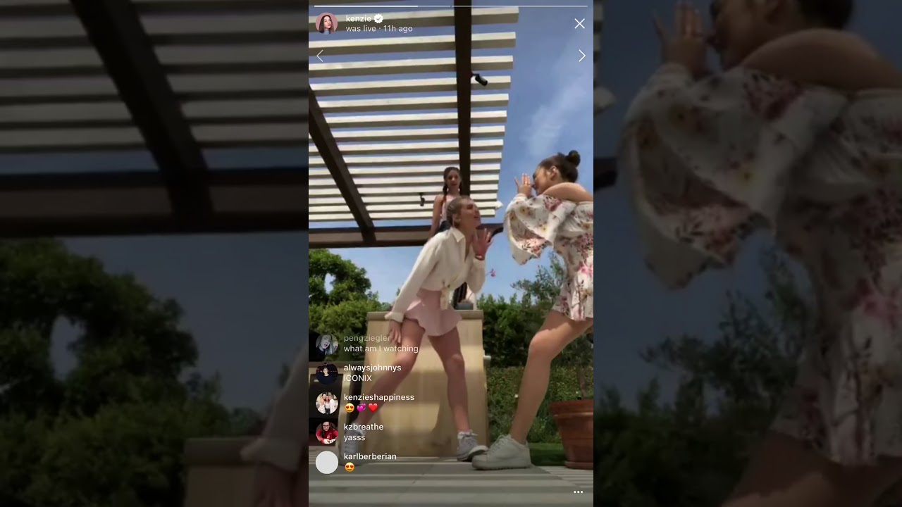 Kenzie Ziegler Instagram livestream with Lilia Buckingham and Maddie Ziegler April 1, 2018