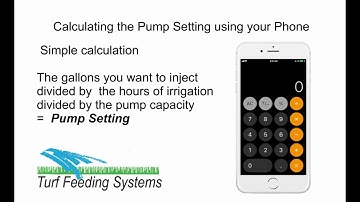 Fertigation System  Calculate L200 Rate Setting by Turf Feeding Systems