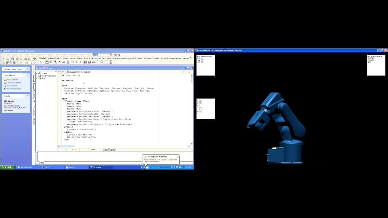 Robot ABB IRB 120 3D Denavit Hartenberg OpenGL Simulation (Blue) in Delphi  7.0 - YouTube