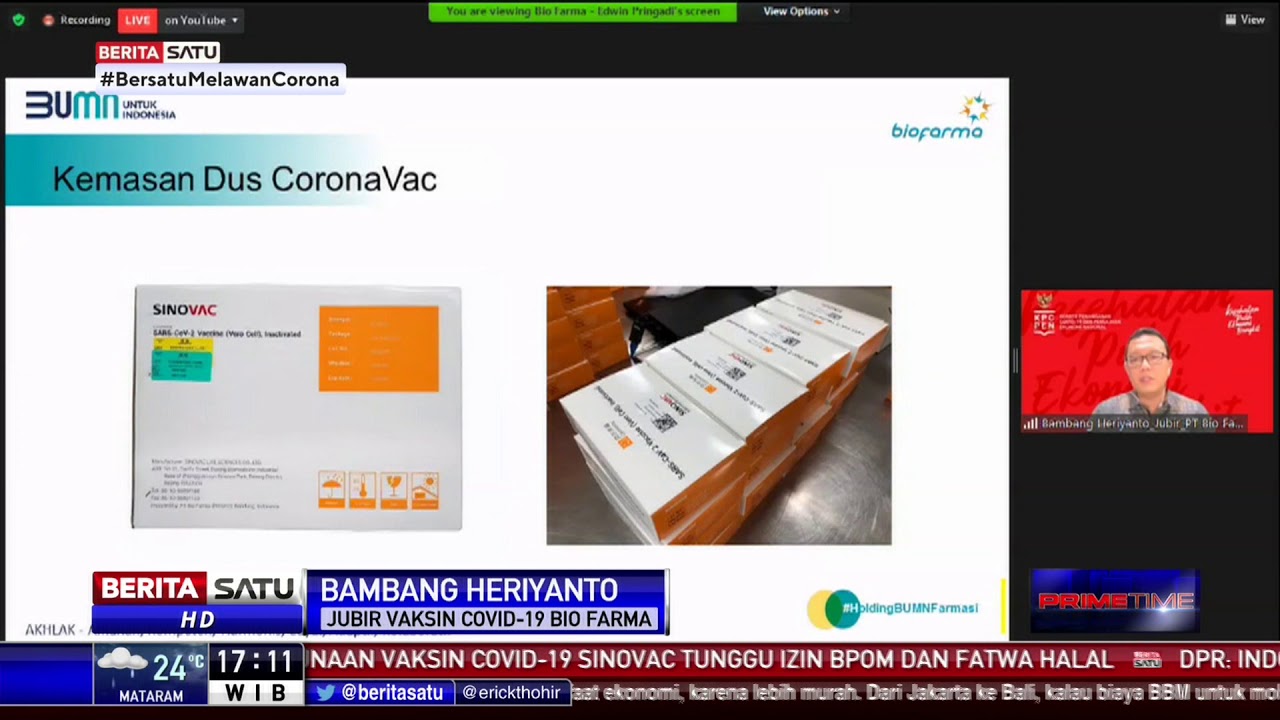 Vaksin Sinovac Kemasan - Bio Farma Ubah Nama Kemasan Vaksin Covid 19