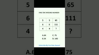 Math Games In Your Mind 🤔🤔🤔🤔  Find the missing number