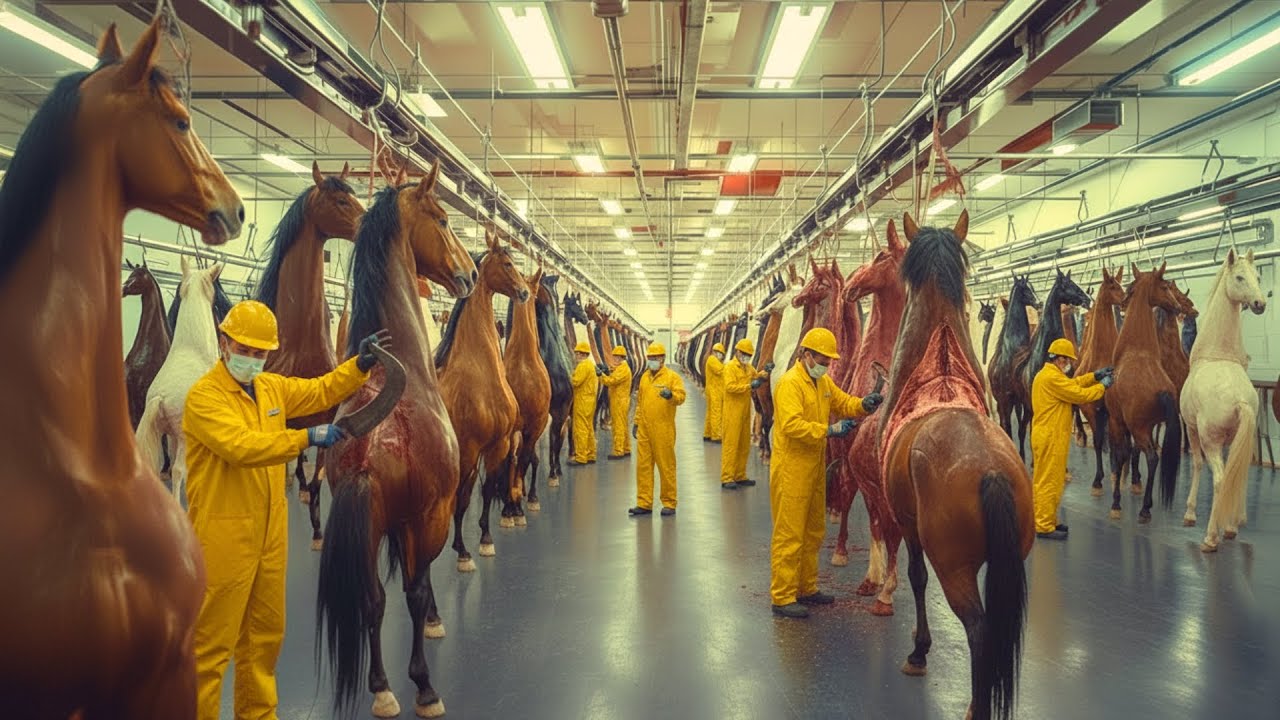 Modern Global Horse Meat & Hide Processing  Large Scale Farm to Factory Production System