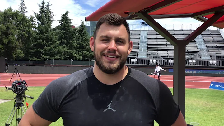 An interview with Polish shot putter Konrad Bukowiecki at the 2019 Prefontaine Classic