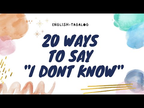 20 Words To Say I Don't Know