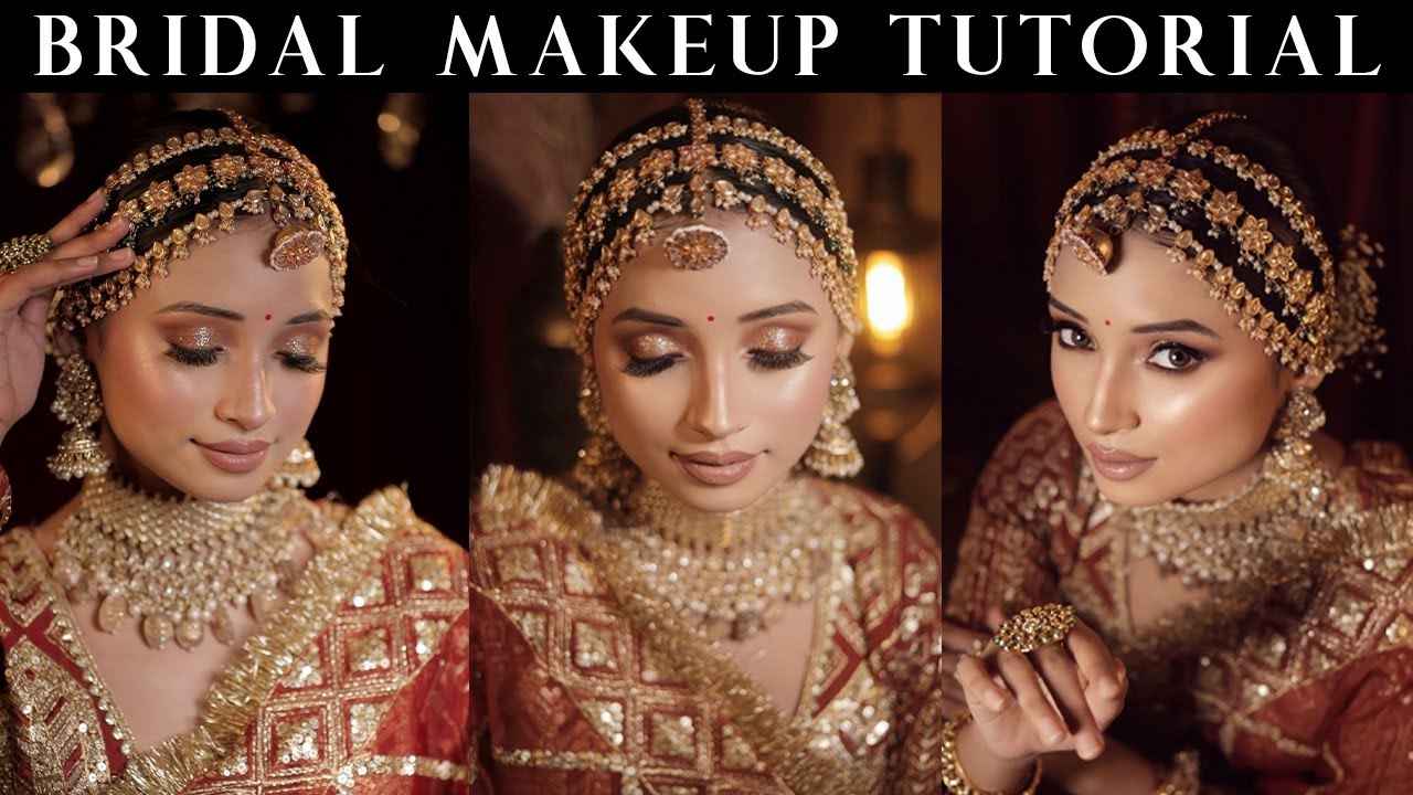 EVERGREEN BRIDAL MAKEUP TUTORIAL| Step by Step easy Bridal Makeup ...