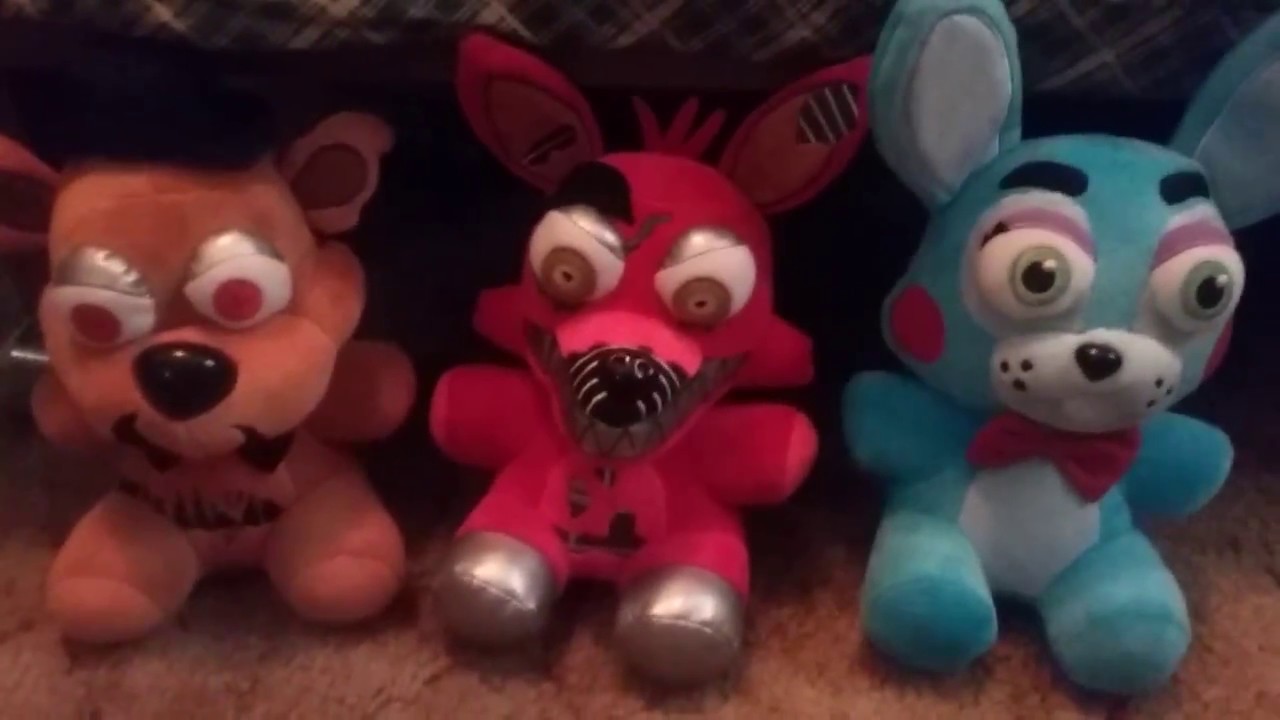 FNaF Funko Nightmare Freddy, Nightmare Foxy, and Toy Bonnie Plush