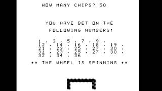 Ti99/4A Typed in Game from the Book:- Dynamic games for the TI99/4A (Roulette)