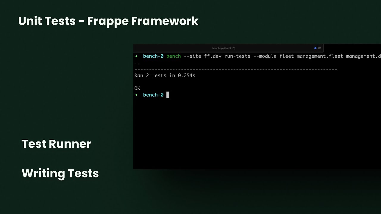 Writing & Running Unit Tests in Your Frappe Apps! - YouTube
