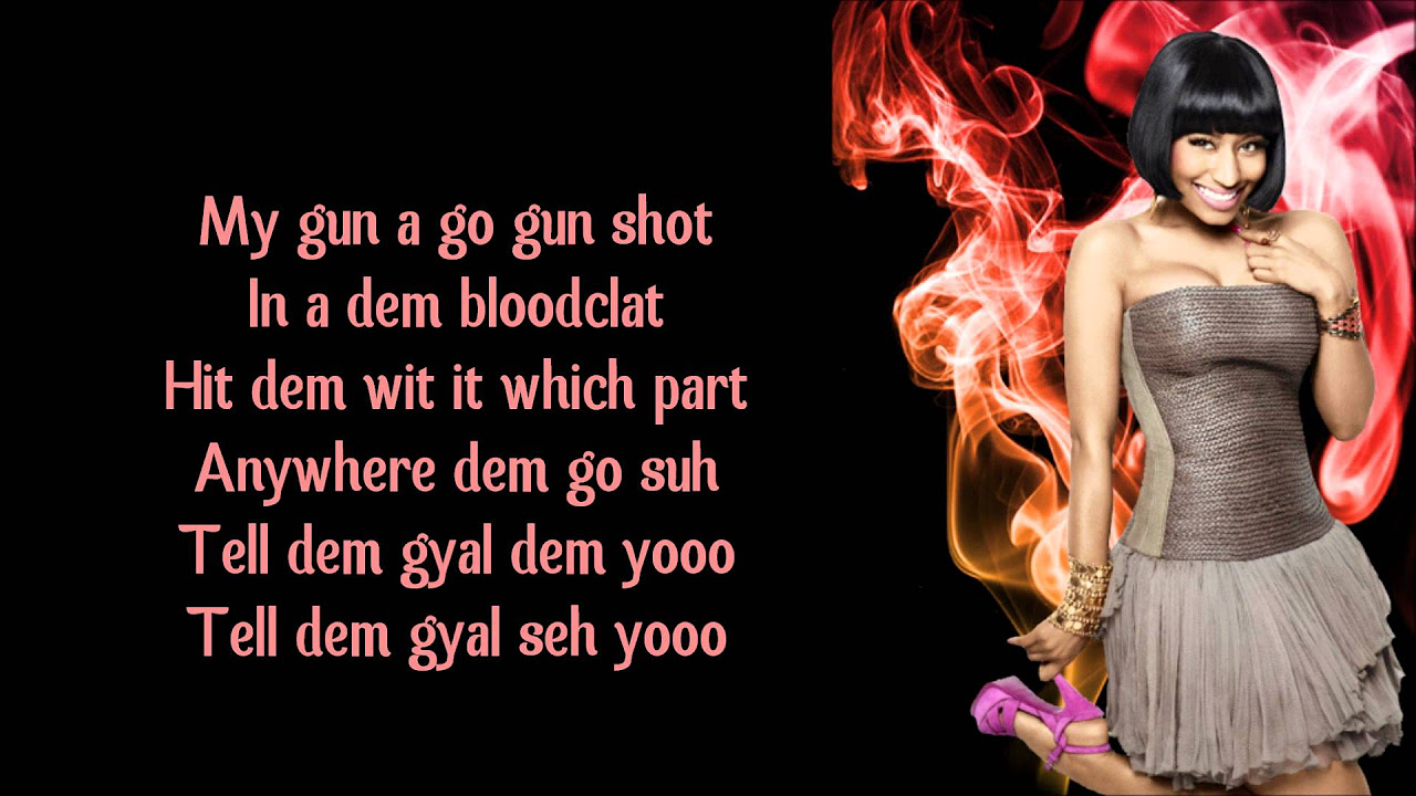 Nicki Minaj    Gun Shot ft Beenie Man Lyrics Video