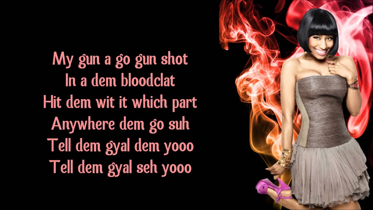 Nicki Minaj  - Gun Shot (ft. Beenie Man) Lyrics Video