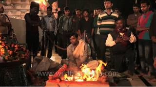 Pandit Performing Hawan, Path And Yagna During Shivratri
