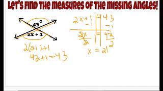 Finding Missing Angles with Algebra