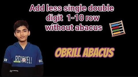 Add less single double digit 1-10 row without abacus @obrillabacus99