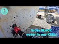BLACK water Trapped in our Fibreglass KEEL (S2 E64 Barefoot Sail and Dive)