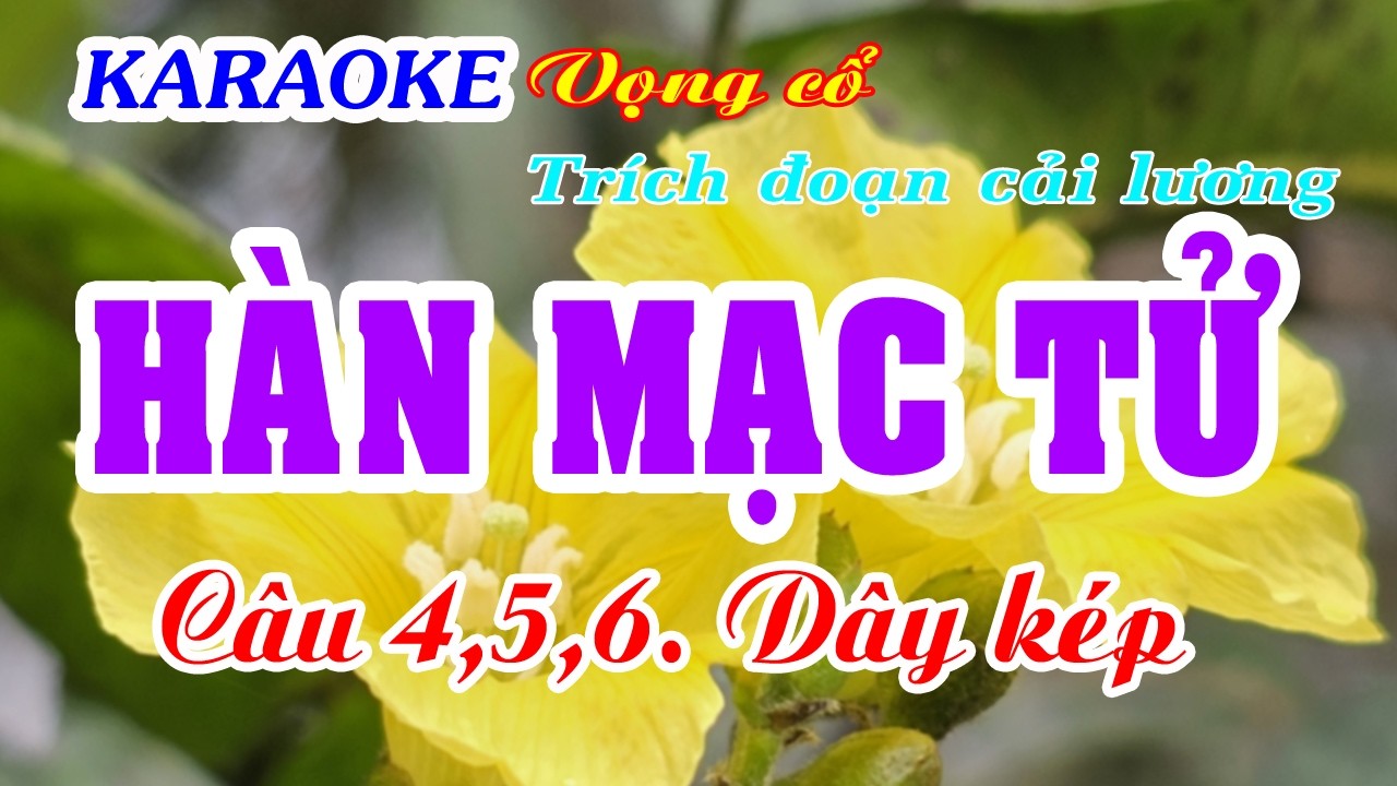 Karaoke _  Trích Đoạn Cải Lương - Hàn Mạc Tử _  Dây Kép