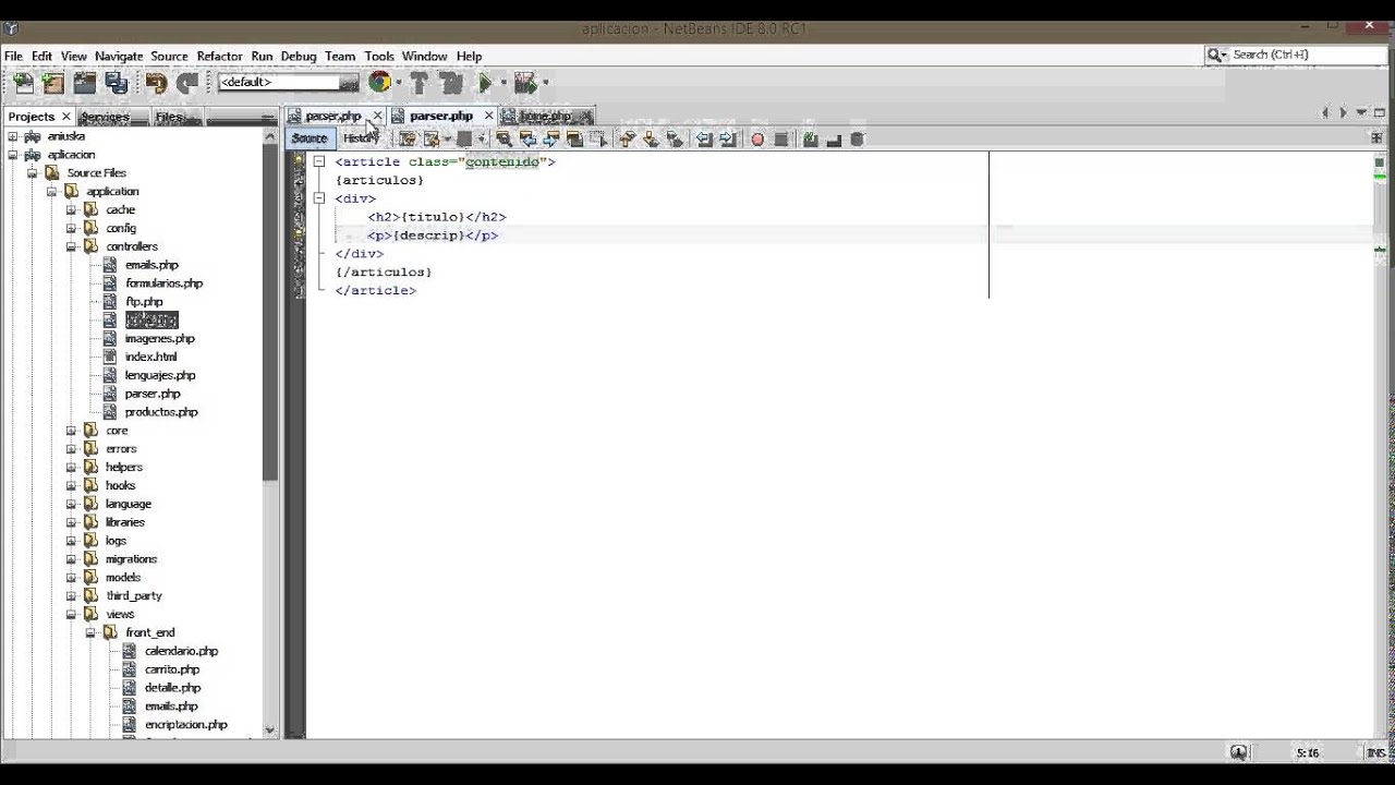 23. Librería Parser - Curso de CodeIgniter - YouTube