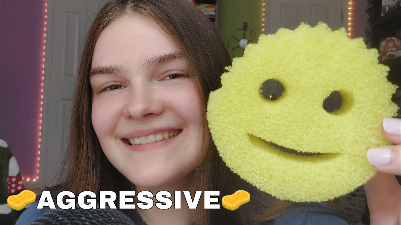FAST AND AGGRESSIVE SCRUB DADDY🧽 SCRATCHING ASMR