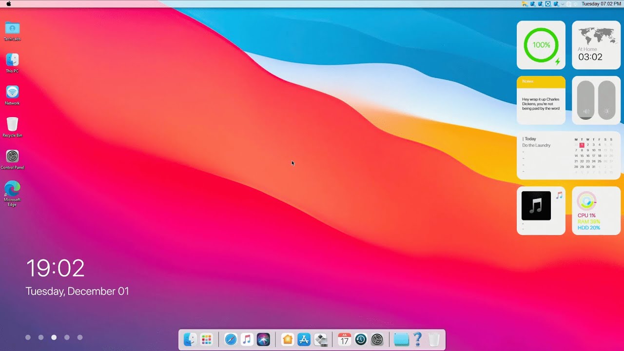 rainmeter macos big sur skin