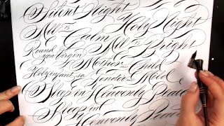 Writing Silent Night in Calligraphy
